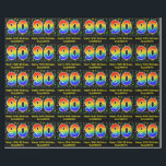 90th Birthday: Colorful Music Symbolik, Rainbow 90 Geschenkpapier<br><div class="desc">Dieses lustige, farbenfrohe und lebendige Geburtstagsgedankendesign zeichnet sich durch eine große Zahl "90" aus, die ein inspiriertes Muster des Regenbogenspektrums aufweist. Es enthält auch die Meldung "Happy 90 th Birthday", und einen benutzerdefinierbaren Namen. Ein Teil des Hintergrundes weist verschiedene Musiknoten und Symbole mit verschiedenen Farben und Größen auf. Geburtstagsthematische Umhüllung...</div>
