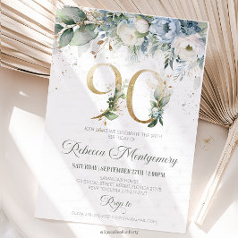90th birthday Elegant Milestone invitation RSVP Karte