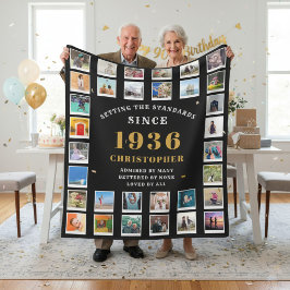 90th Birthday Family Memories Photo Collage  Fleecedecke