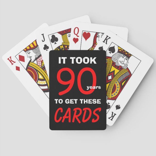 90th Birthday Funny Poker Playing Cards   Spielkarten (Rückseite)
