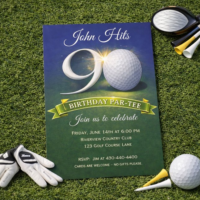 90th Birthday Golf Theme  Einladung (Von Creator hochgeladen)