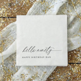 90th Birthday Party Hello 90 Modern Milestone Serviette