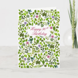90th Birthday Scattered Leaves Card Karte
