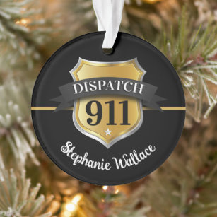 911 Dispatch Abzeichen Personalisiert Ornament