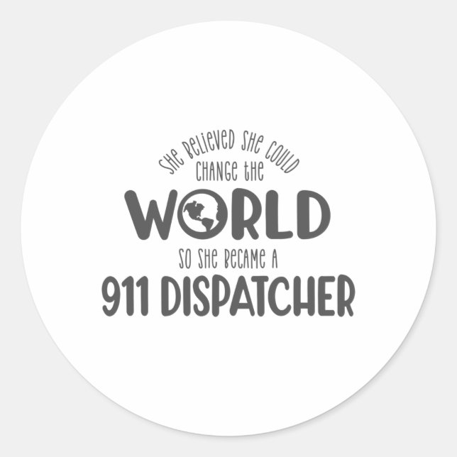 911 Dispatcher, Antworter, Polizei, dünne blaue Li Runder Aufkleber (Vorderseite)