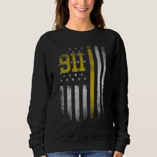 911-Dispatcher  Dispatch uns Flagge Polizei Notfal Sweatshirt