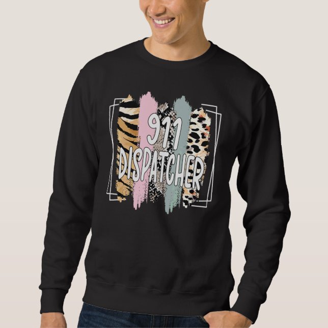 911-Dispatcher  Dispatch uns Flagge Polizei-Notfal Sweatshirt (Vorderseite)