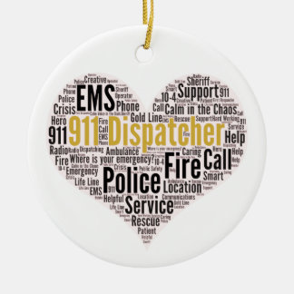 911 Dispatcher Mot Cloud Ornement en céramique