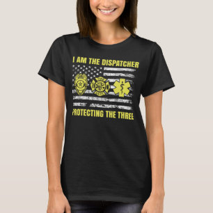 911 Dispatcher Thin Yellow Line Dispatch US amerik T-Shirt
