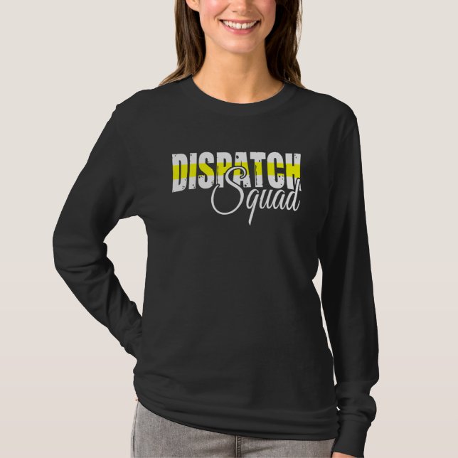 911 Dispatcher Usa Flag Thin Yellow Line Dispatch T-Shirt (Vorderseite)