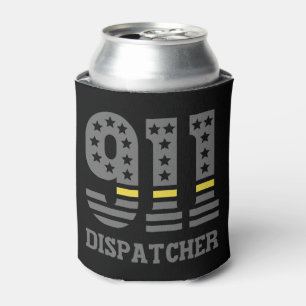 911 Dispatcher USA Flag Thin Yellow Line Emergency Dosenkühler