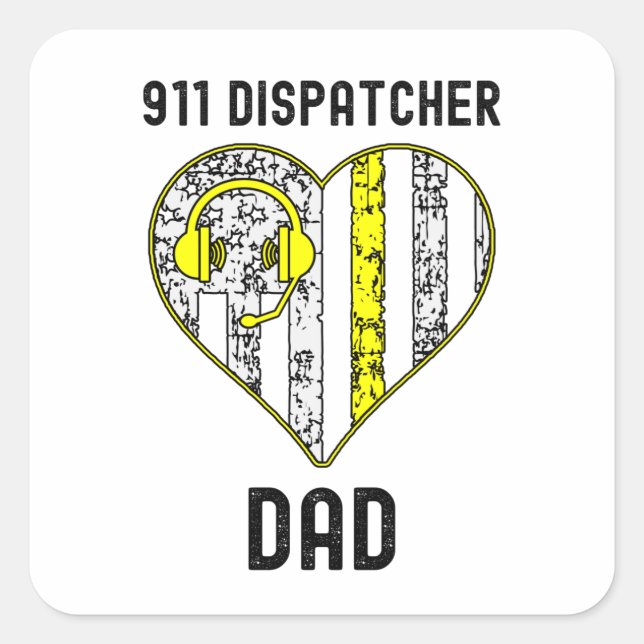911 Dispatcher-Vater, Cooler Dispatcher-Square-Auf Quadratischer Aufkleber (Vorderseite)