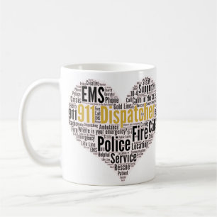 911 Dispatcher Word Cloud-Kaffee-Tasse Kaffeetasse