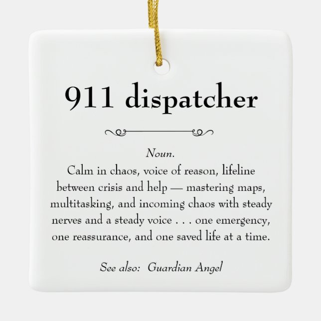 911 Geschenk für Notfall-Rückführung Keramikornament (Vorderseite)