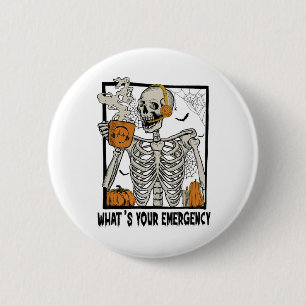 911 Halloween-Skelett, was dein Emerge ist Button