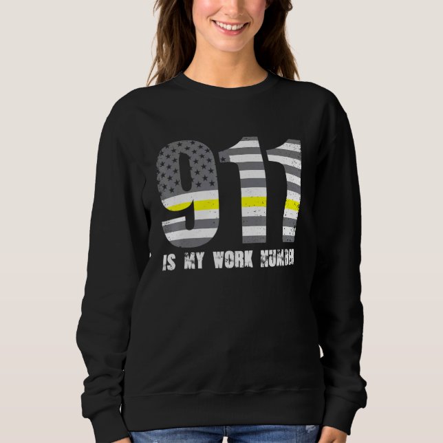 911 ist meine Arbeitsnummer US-Flagge Patriotic Am Sweatshirt (Vorderseite)
