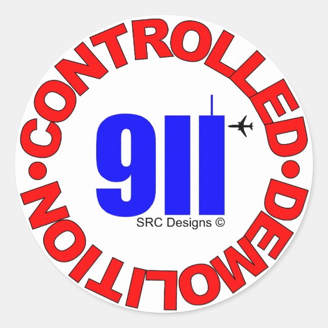 911 KONSPIRATIONSSCHALTER RUNDER AUFKLEBER (Vorderseite)