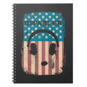 911 Operator Dispatcher Retro American Flag Notizblock
