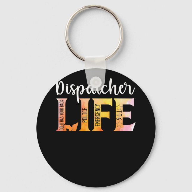 911 Police Emergency Dispatcher Life Gold Schlüsselanhänger (Vorderseite)