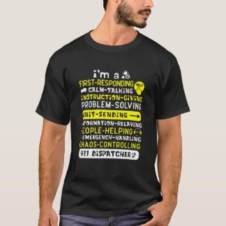 911 Polizeichef Dispatcher Thin Yello T-Shirt