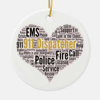 911 Word-Cloud für den Datenaustausch Keramik Ornament