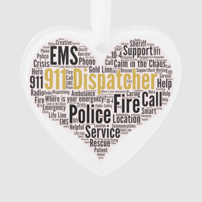 911 Word-Cloud für den Datenaustausch Ornament (Vorderseite)