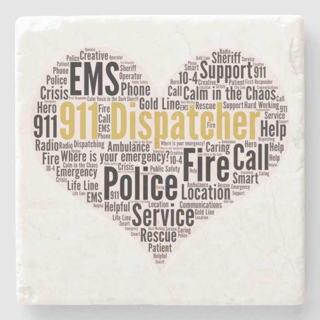 911 Word-Cloud für den Datenaustausch Steinuntersetzer (Vorderseite)
