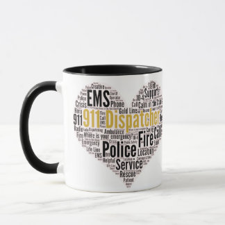911 Word-Cloud für den Datenaustausch Tasse