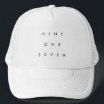 917 Area Code T-Shirt Truckerkappe<br><div class="desc">Modern New York area code 917 typography.</div>