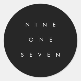 917 Bereichscode Runder Aufkleber