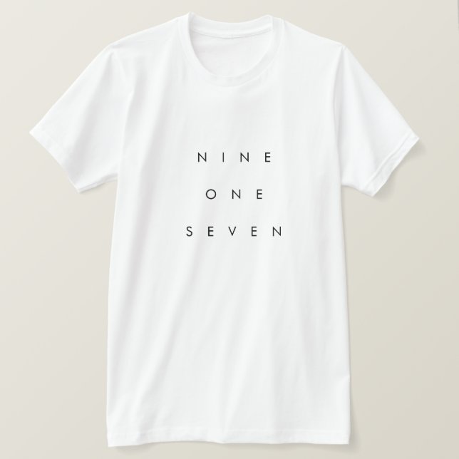 917 Bereichscode T-Shirt (Design vorne)