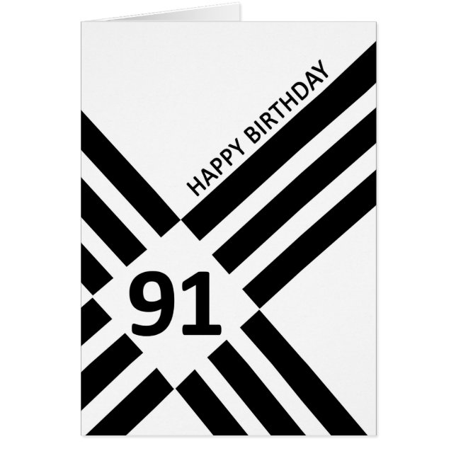 91. Diagonal Black Line Design Geburtstag (Vorne)