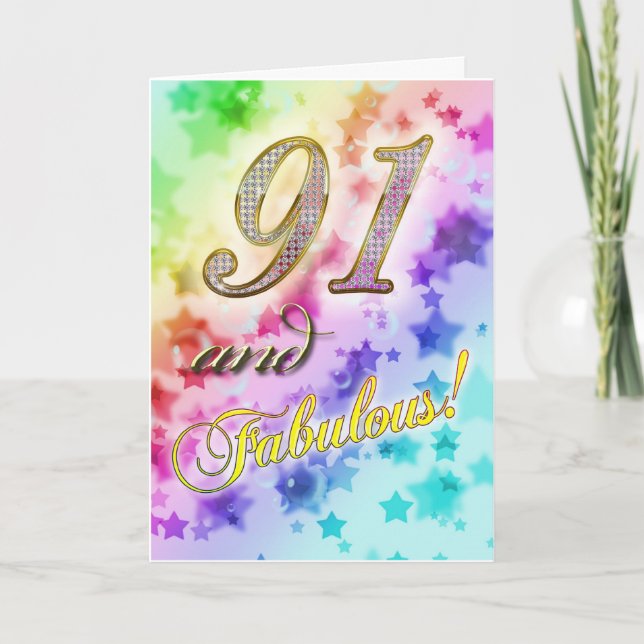 91. Geburtstag für jemanden Fabulous Karte (Vorderseite)