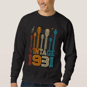 91. Geburtstag Vintag 1931 Gitarre Sweatshirt