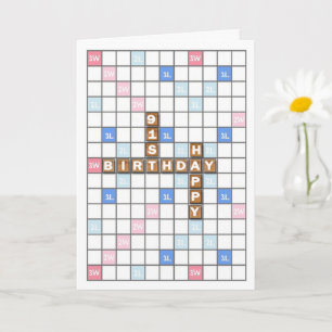 91. Geburtstag, Word Game Board Karte
