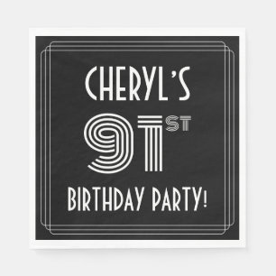 91. Geburtstagsparty: Art-Déco-Stil + Individuelle Serviette