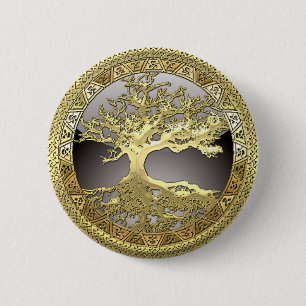 [91] Golden keltischer Lebensbaum [3D] Button