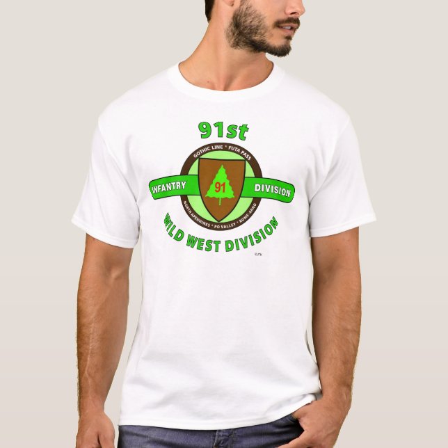 91. INFANTERIEDIVISION "die WILDE WEST" ABTEILUNG T-Shirt (Vorderseite)