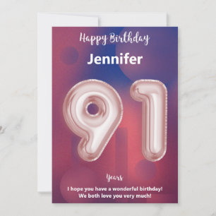 91 Jahre alte Happy Birthday Card