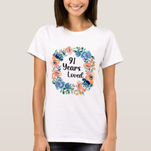 91 Jahre Liebe Mama Oma 91 Jahre alt 91. Geburtsta T-Shirt