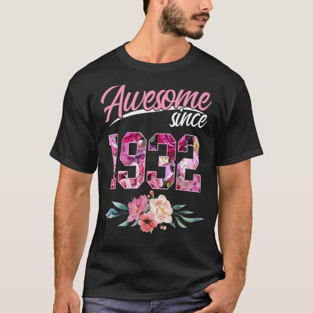 91-jähriger Blumengeburtstag Phantastisch seit 193 T-Shirt (Vorderseite)