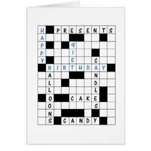 91e Anniversaire, Crossword Puzzle