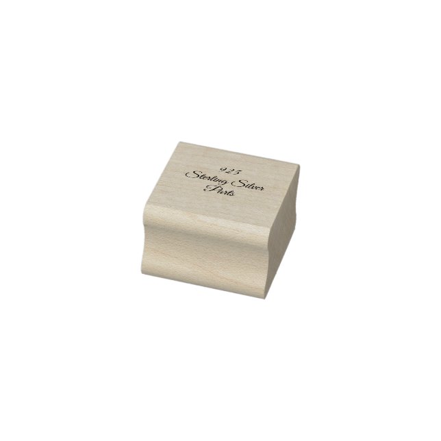 925 Sterling Silver Label Gummi Briefmarke Gummistempel (Stempel)