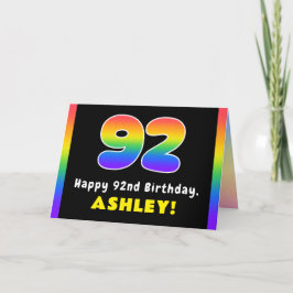 92. Geburtstag: Farbiger Regenbogen # 92, Individu Karte