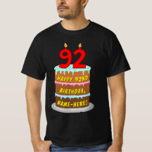 92. Geburtstag — Fun Cake & Candles, w/Individuell