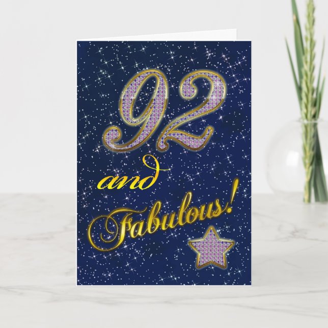92. Geburtstag für jemanden Fabulous Karte (Vorderseite)