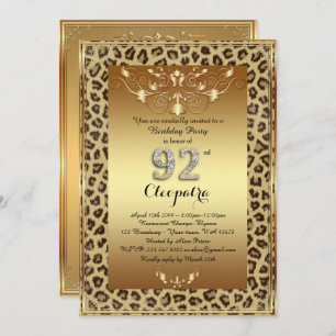 92. Geburtstagsparty 92. Royal Cheetah Gold plus Einladung