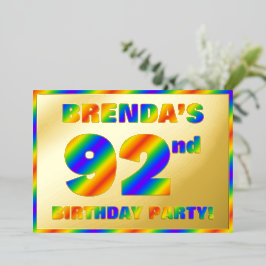 92. Geburtstagsparty — Spaß, Regenbogenspektrum "9 Folieneinladung