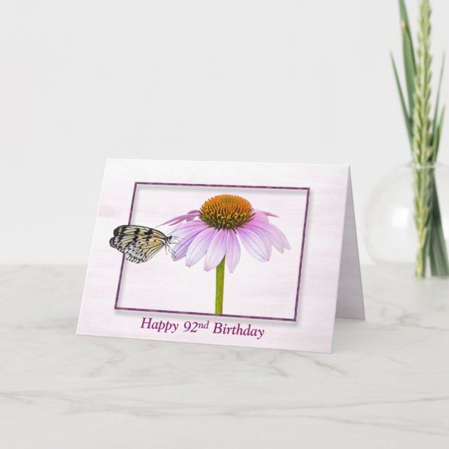 92. Geburtstagsschmetterling auf Kone-Blume Karte (Vorderseite)
