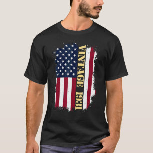 92 Jahre Vintage US-Flagge 1931 Amerikanische Flag T-Shirt